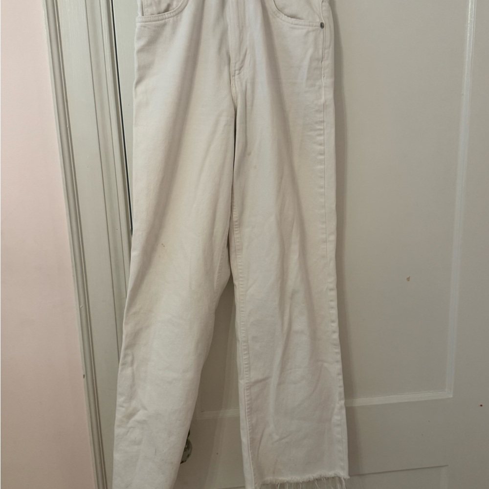 Zara White Straight Leg Jeans
